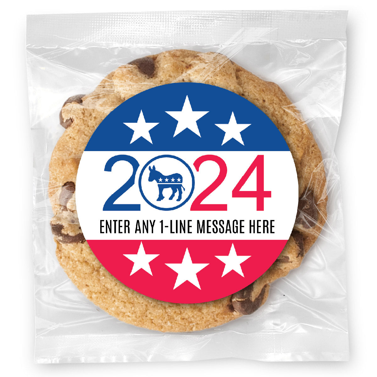 2024 Democratic Message - Gourmet Chocolate Chip Or Variety Pack W/ Full Color Personalized Sticker