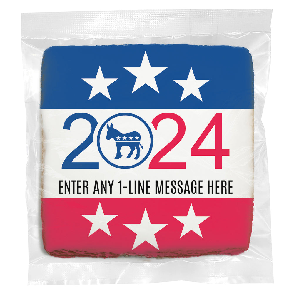 2024 Democrat Icon & Message - Personalized Direct Print On Square Sugar Cookie
