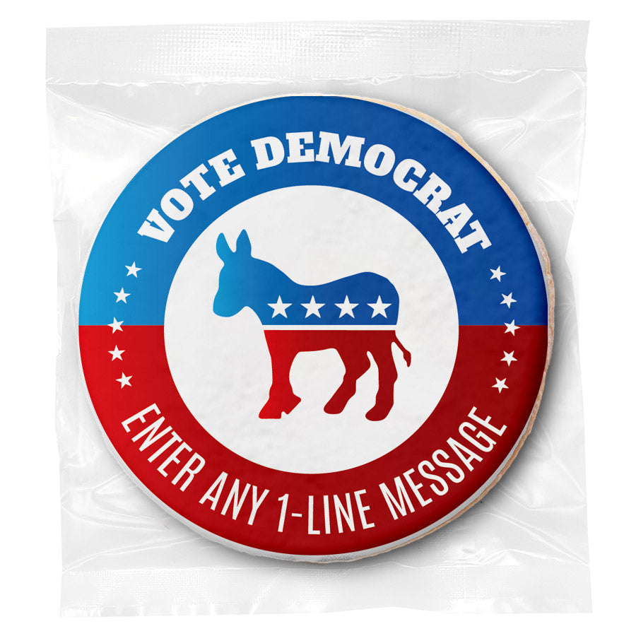 Vote Democrat Icon - Personalized Direct Print On Round Sugar Cookie