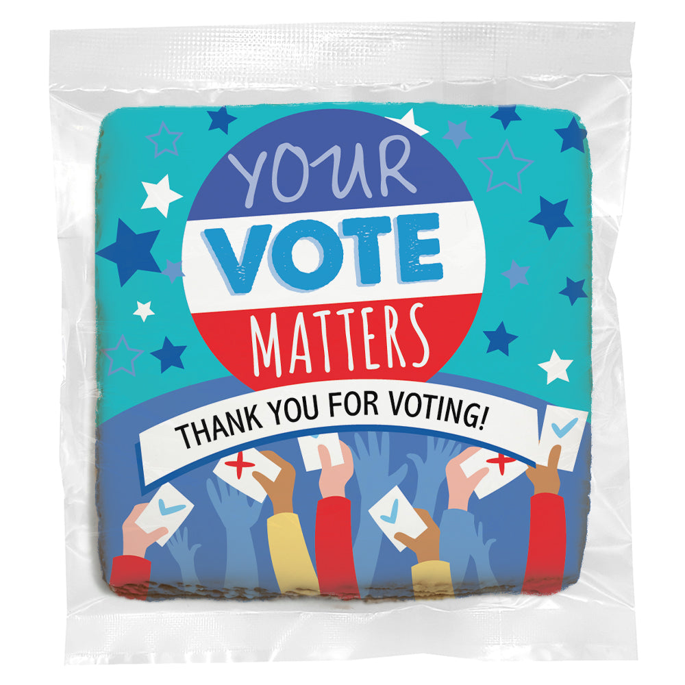Your vote matters & Hands - Personalized Direct Print On Square Sugar Cookie
