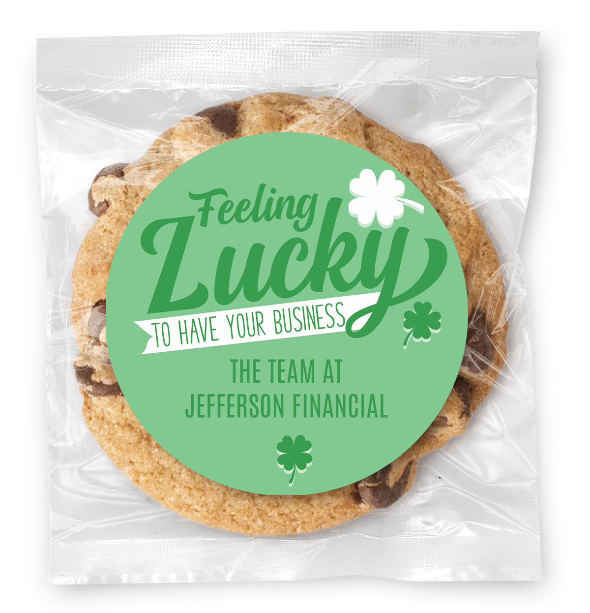 Feeling Lucky to have your Business - Gourmet Chocolate Chip Or Variety Pack W/ Full Color Personalized Sticker