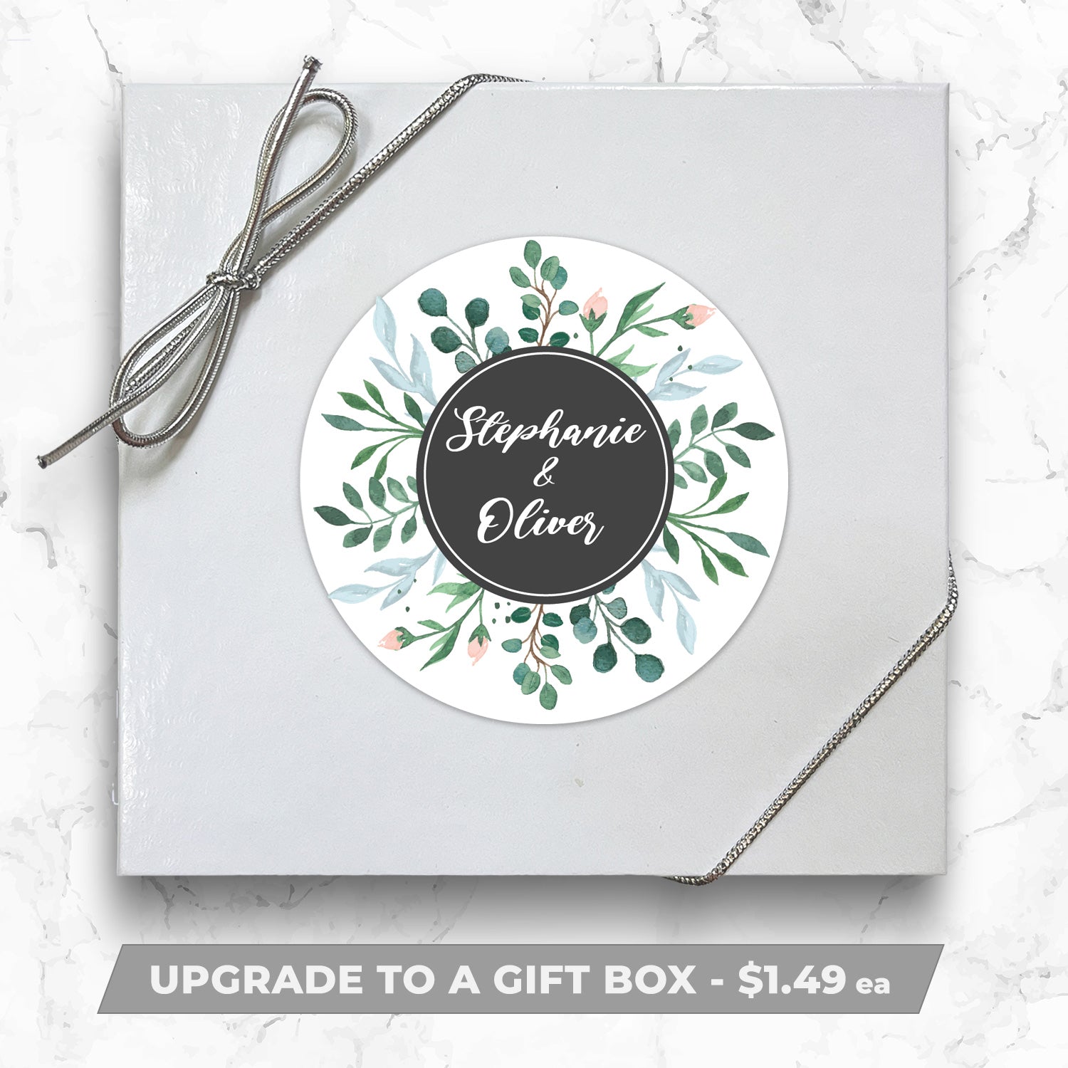 Wedding Wreath Names - Personalized Direct Print On Round Sugar Cookie