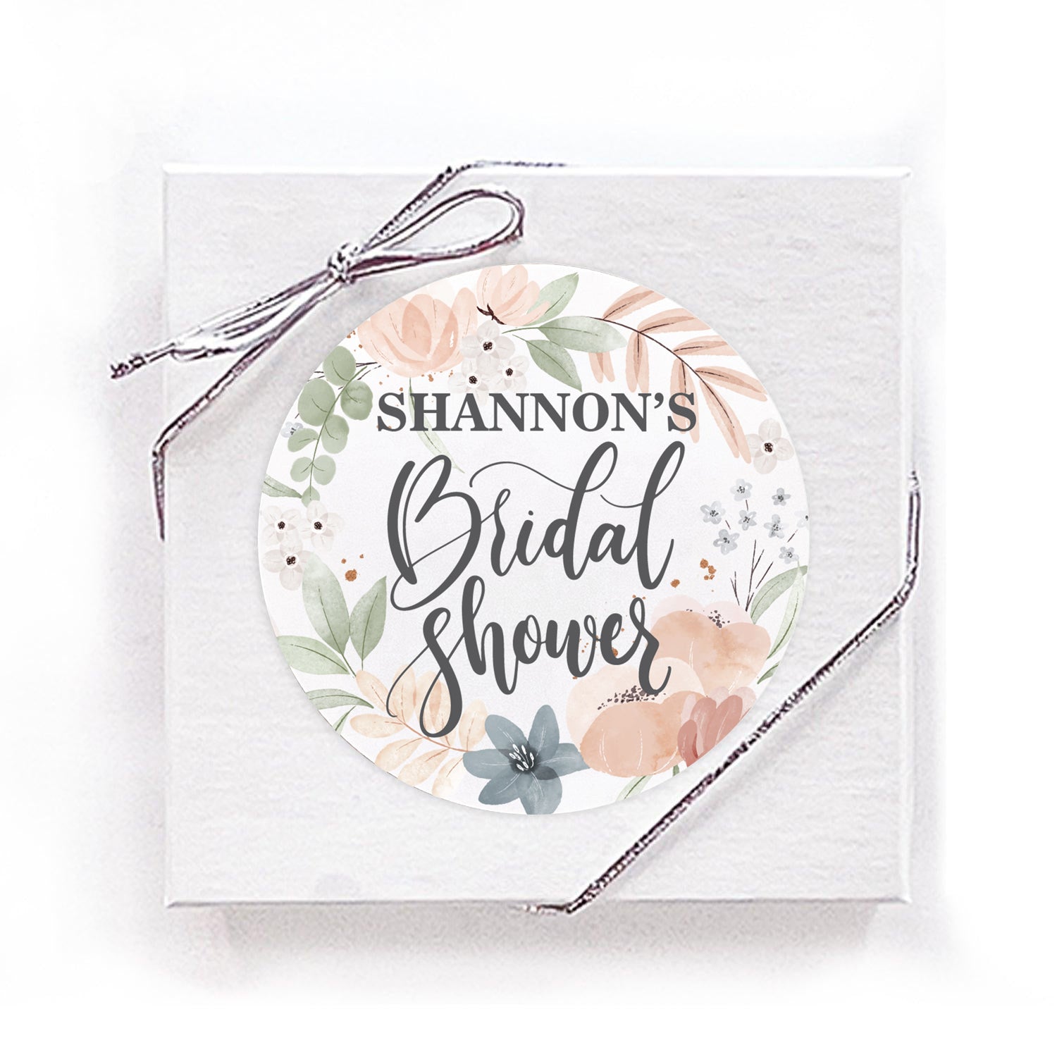 Floral Bridal Shower - Personalized Direct Print On Round Sugar Cookie
