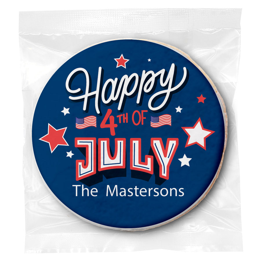 Happy Fourth of July - Personalized Direct Print On Round Sugar Cookie