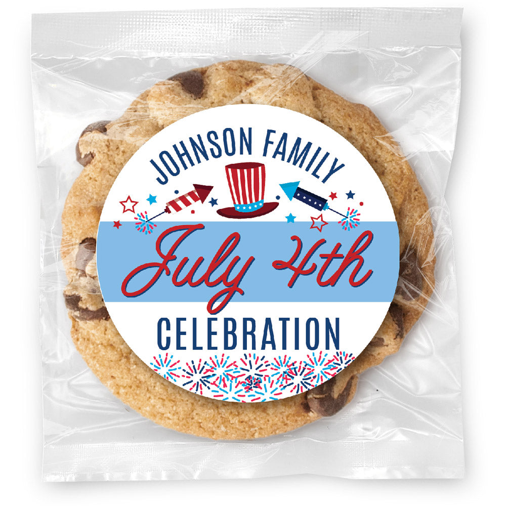 4th of July Celebration - Gourmet Chocolate Chip Or Variety Pack W/ Full Color Personalized Sticker