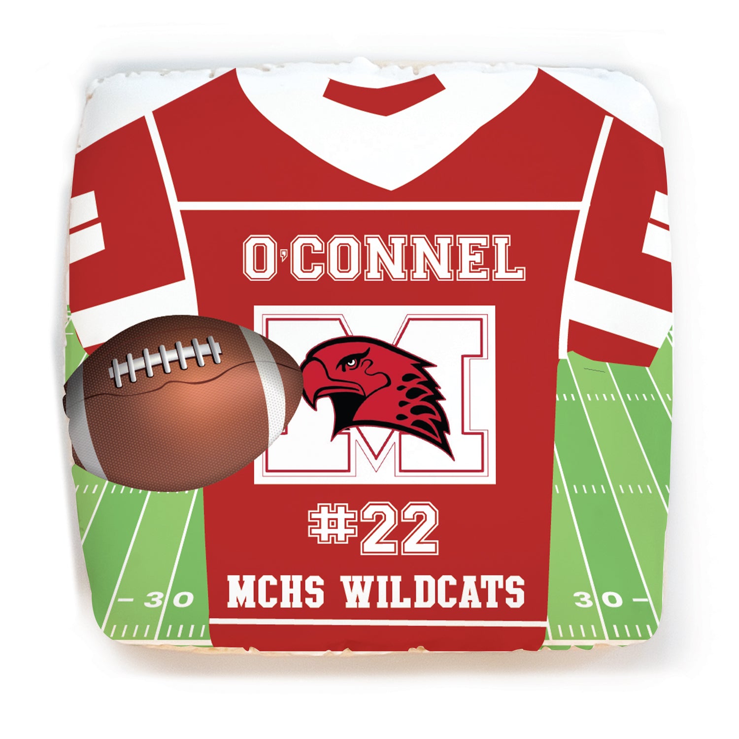 Football Jersey & Logo Upload - Personalized Direct Print On Square Sugar Cookie