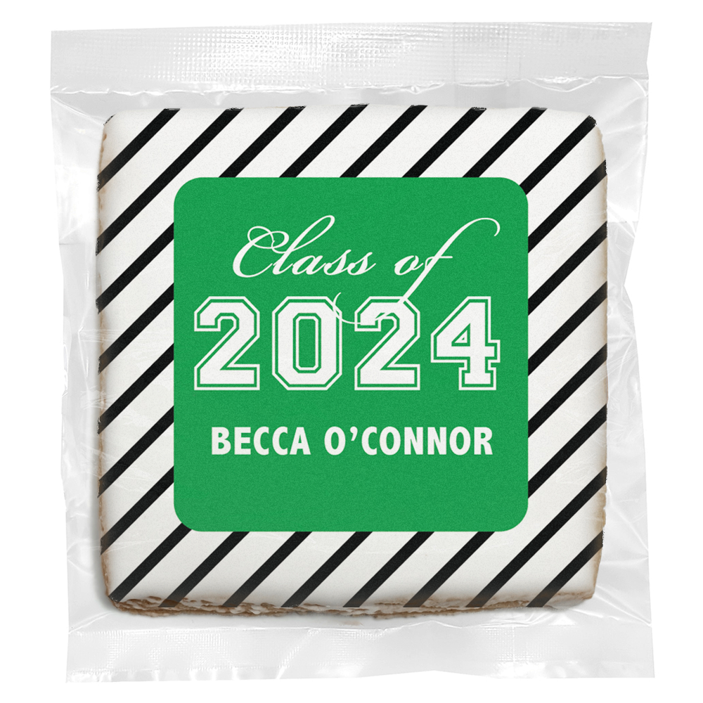 Class of Stripes - Personalized Direct Print On Square Sugar Cookie