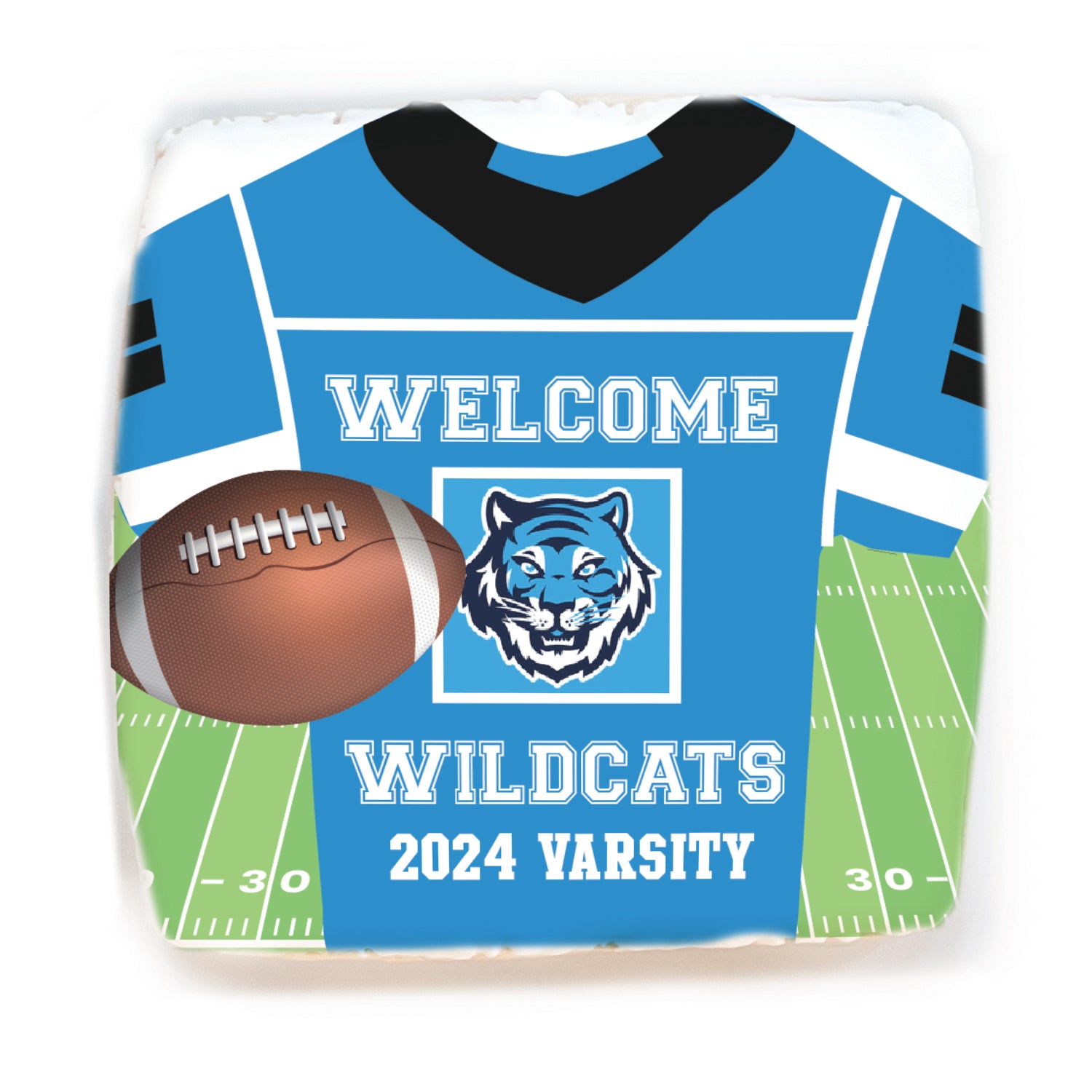 Football Jersey & Logo Upload - Personalized Direct Print On Square Sugar Cookie