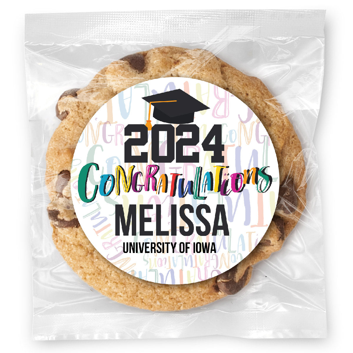 Colorful Congratulations - Gourmet Chocolate Chip Or Variety Pack W/ Full Color Personalized Sticker