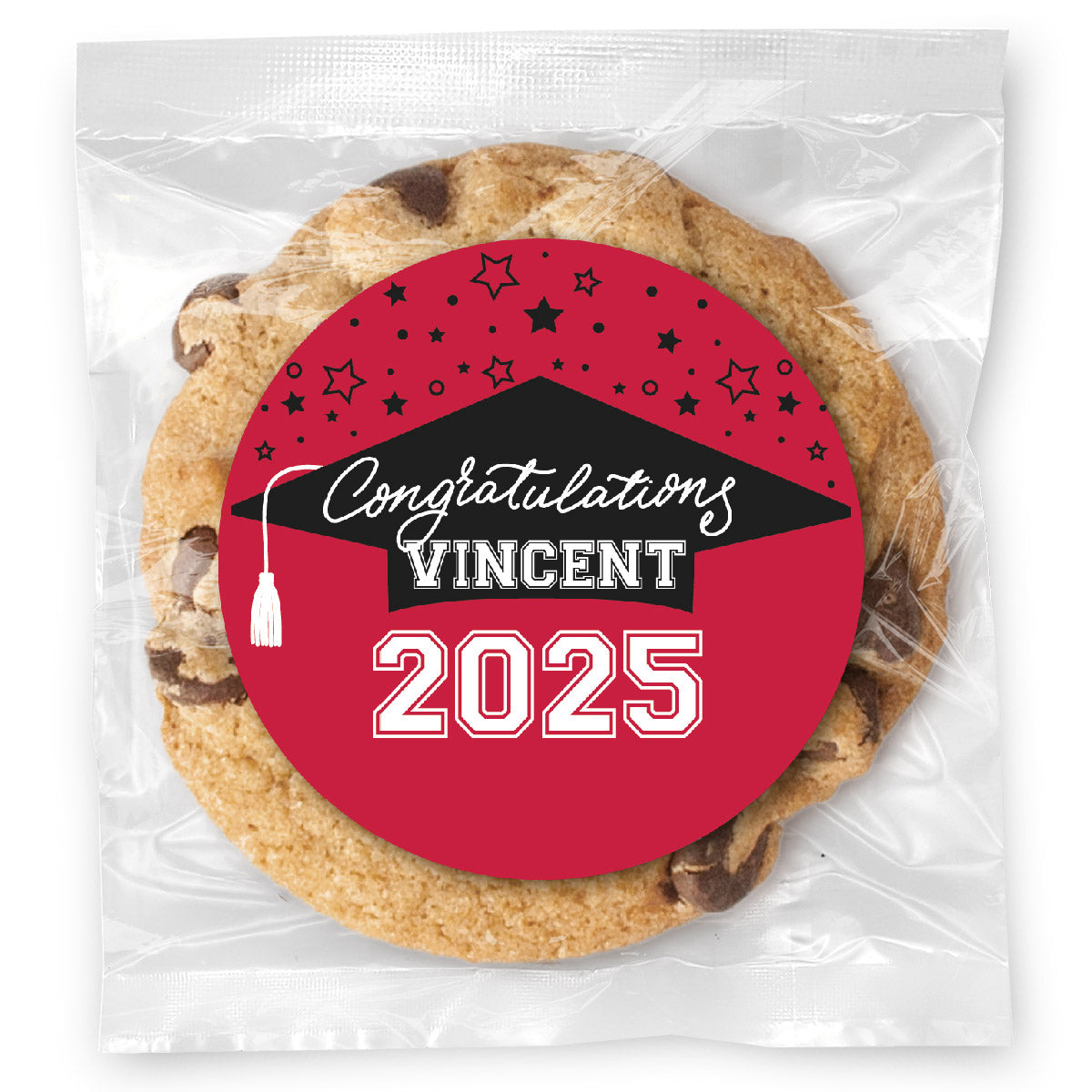 Stars & Cap - Gourmet Chocolate Chip Or Variety Pack W/ Full Color Personalized Sticker