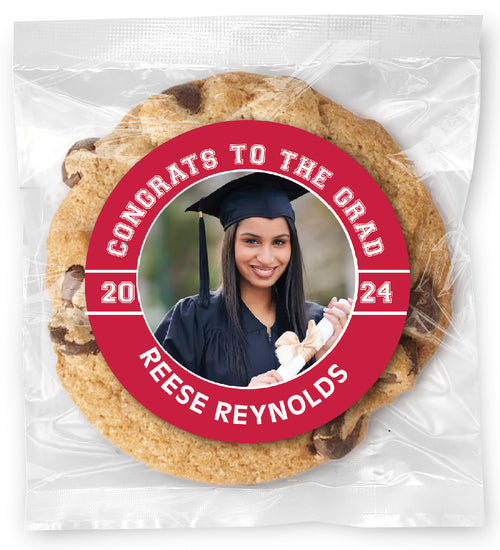 Grad Congrats Photo - Gourmet Chocolate Chip Or Variety Pack W/ Full Color Personalized Sticker