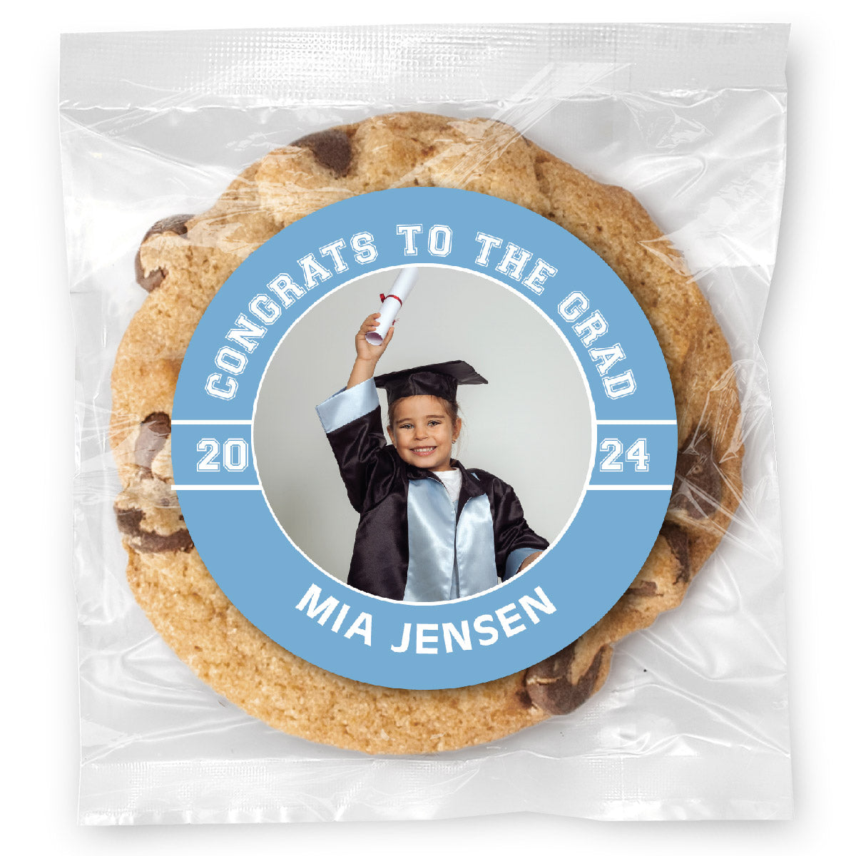 Grad Congrats Photo - Gourmet Chocolate Chip Or Variety Pack W/ Full Color Personalized Sticker