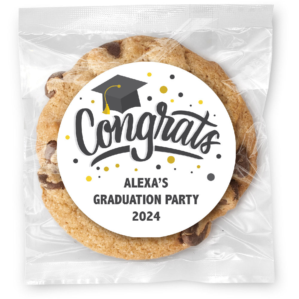 Big Congrats Grad - Gourmet Chocolate Chip Or Variety Pack W/ Full Color Personalized Sticker