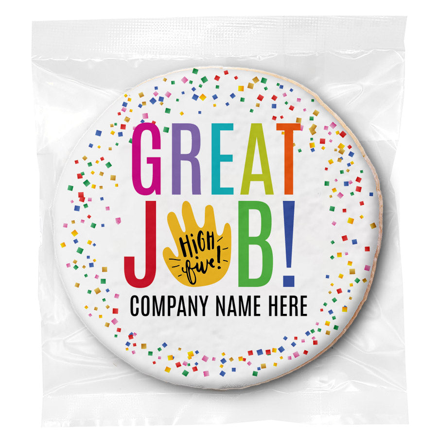 Great Job High Five - Personalized Direct Print On Round Sugar Cookie