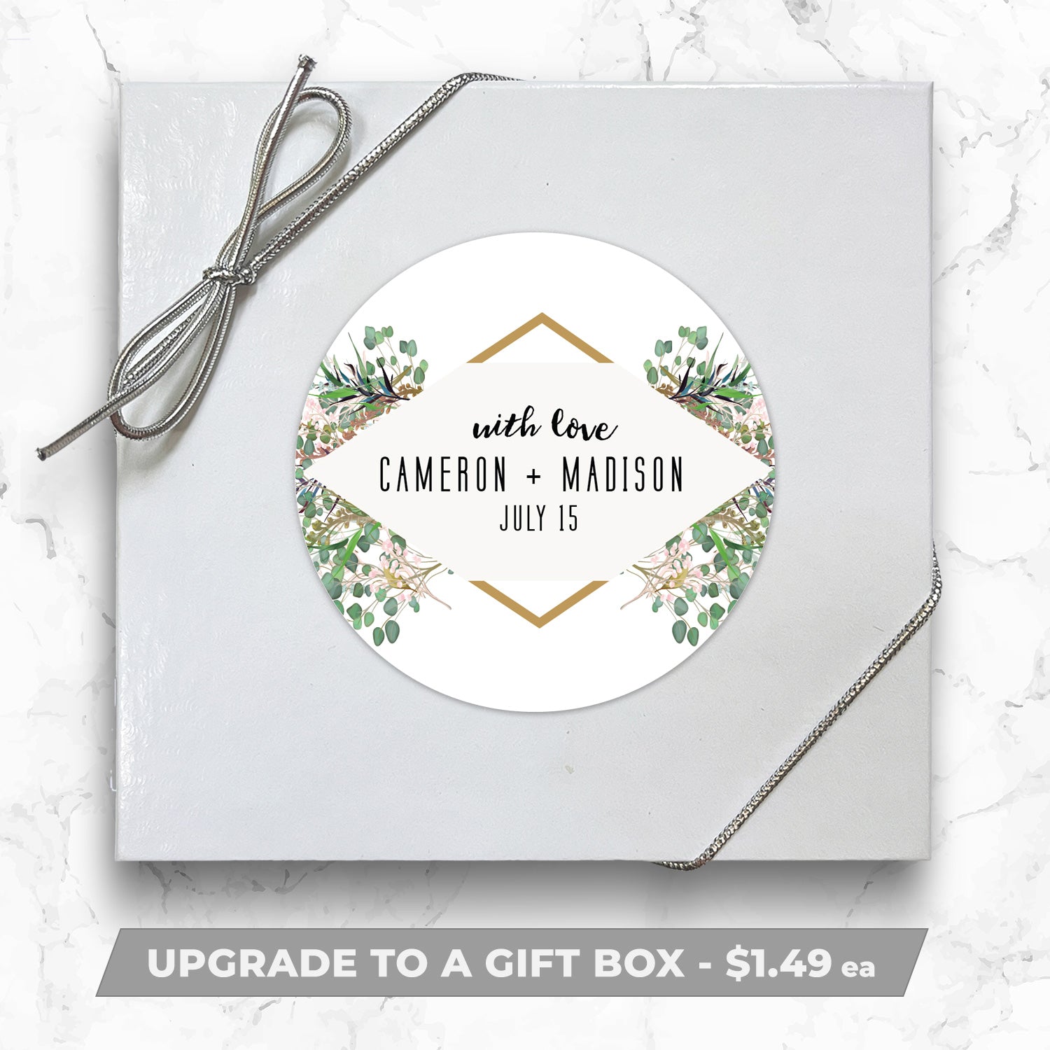 Greenery With Love - Personalized Direct Print on Rectangle Sugar Cookies