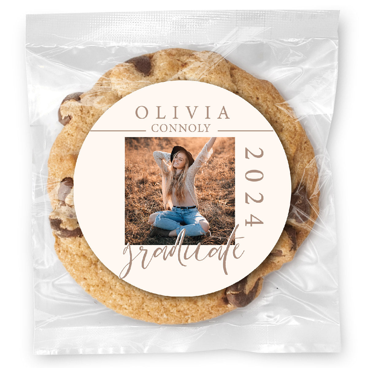 Simple Photo Graduate - Gourmet Chocolate Chip Or Variety Pack W/ Full Color Personalized Sticker
