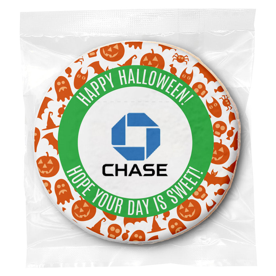 Happy Halloween Logo Upload - Personalized Direct Print On Round Sugar Cookie