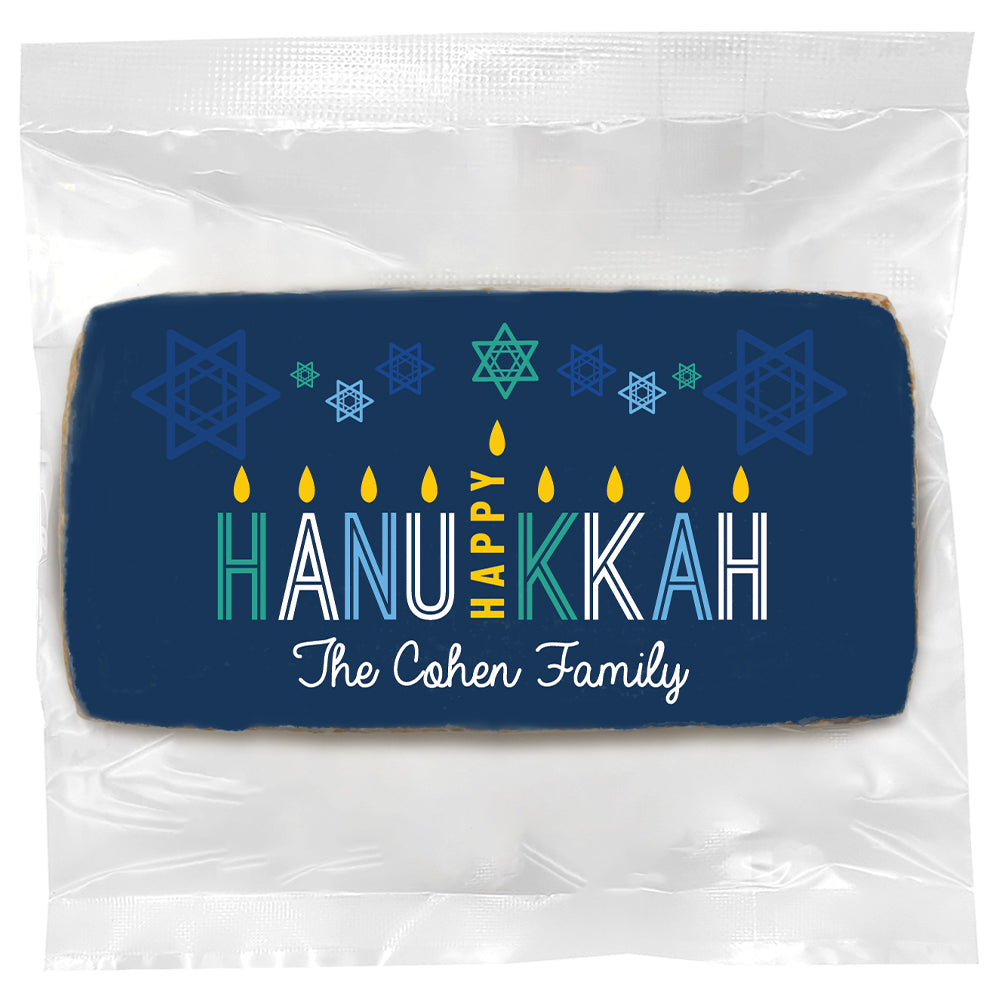 Happy Hanukkah - Personalized Direct Print On Rectangle Sugar Cookie