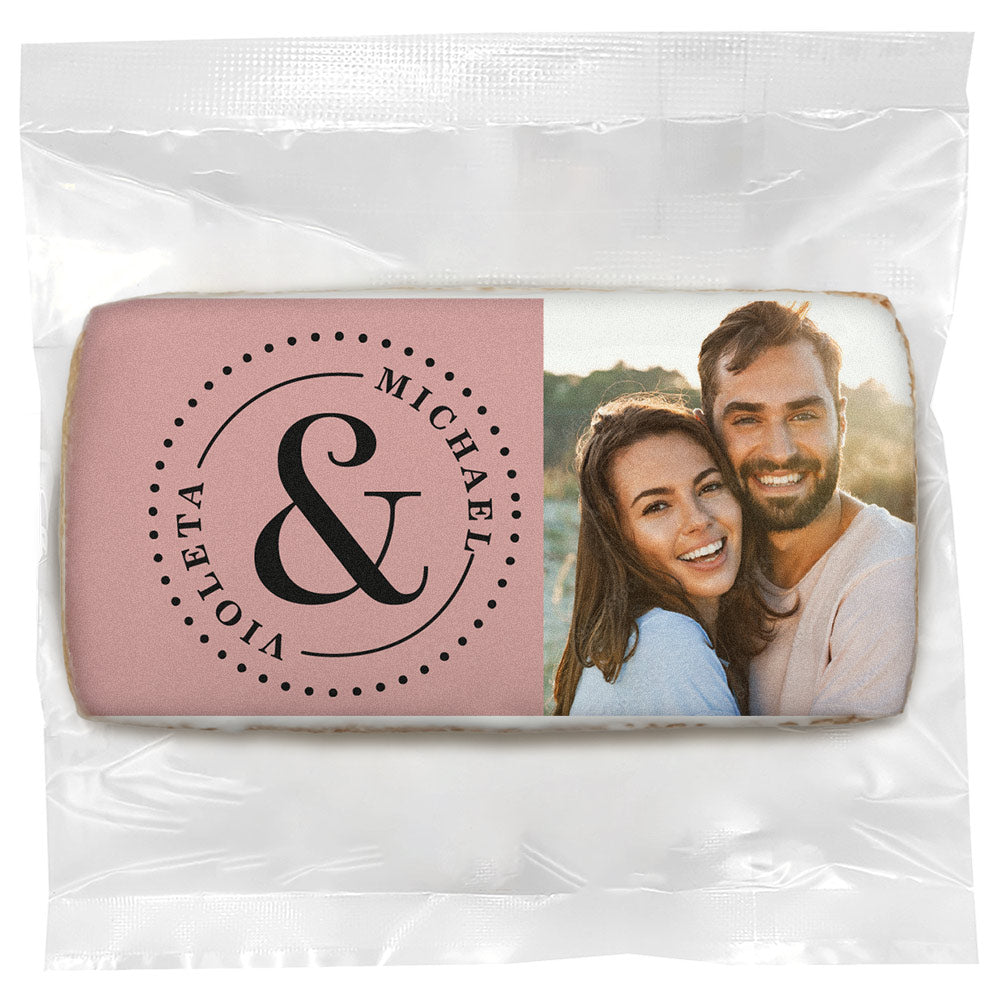 Ampersand Monogram Photo - Personalized Direct Print on Rectangle Sugar Cookies