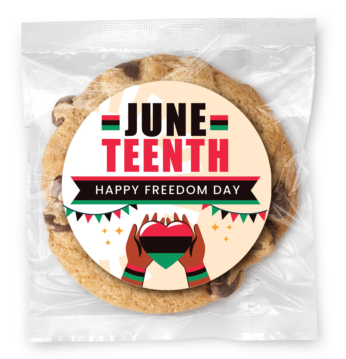 Juneteenth Freedom Day - Gourmet Chocolate Chip Or Variety Pack W/ Full Color Personalized Sticker