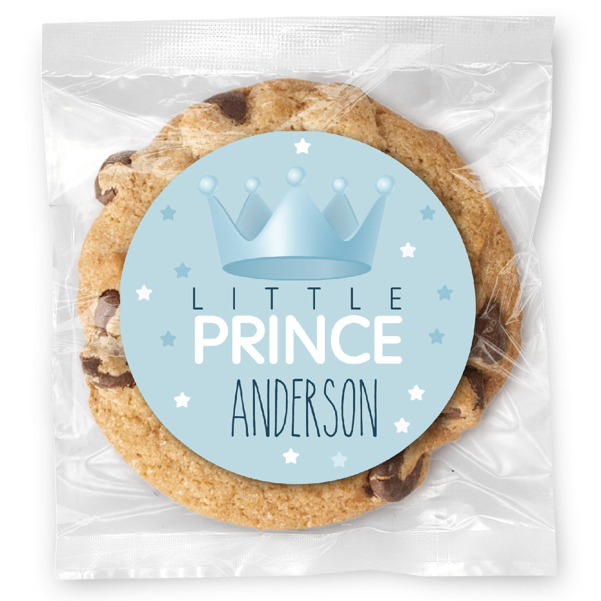 Little Prince Baby Shower - Gourmet Chocolate Chip Or Variety Pack W/ Full Color Personalized Sticker