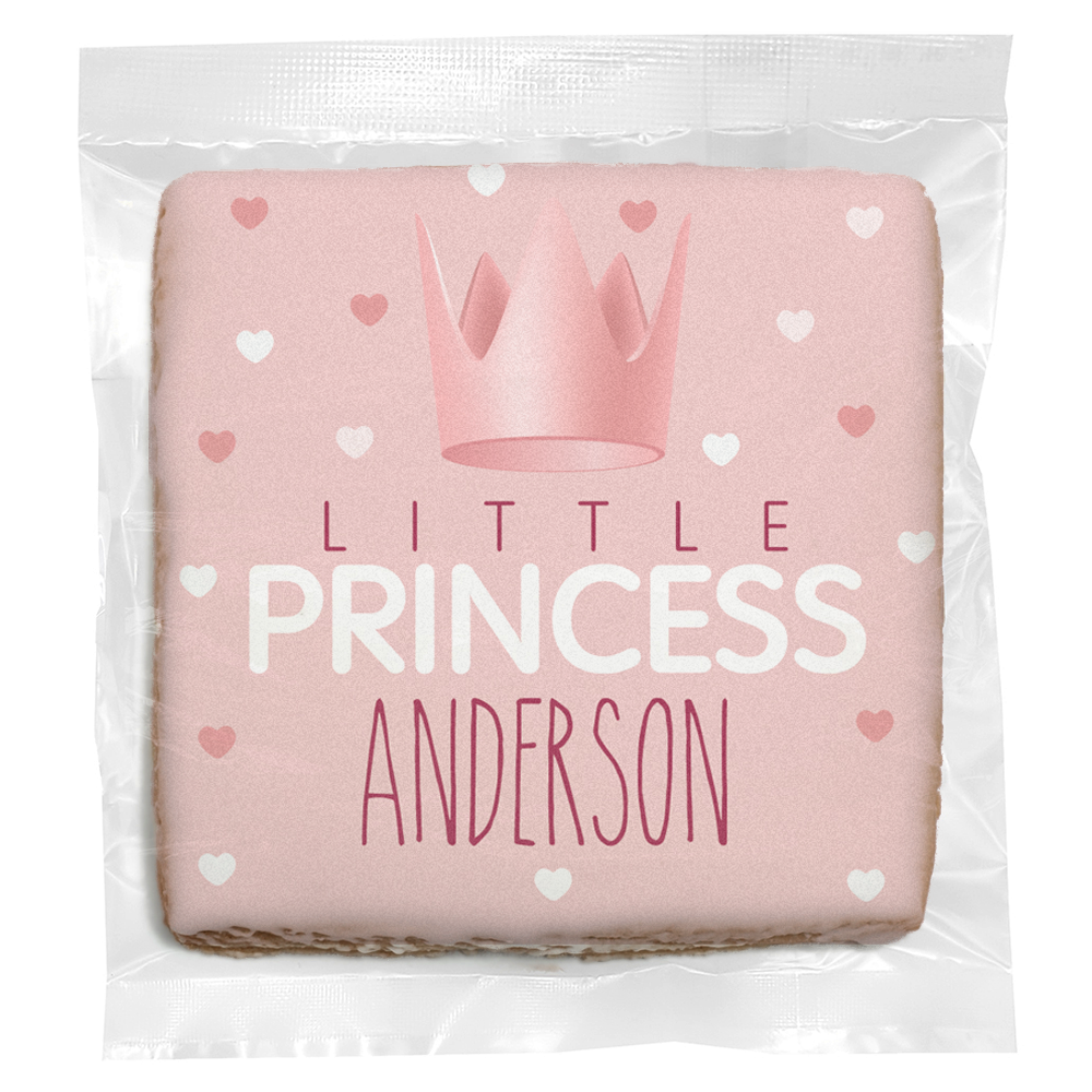 Little Princess Baby Shower - Personalized Direct Print on Square Sugar Cookies