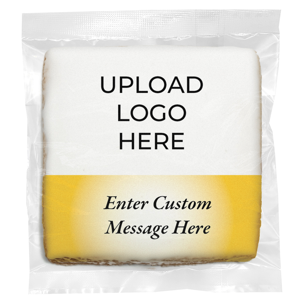 Add Your Own Logo & Message - Personalized Direct Print On Square Sugar Cookie