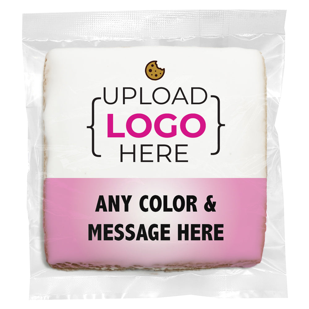 Add Your Own Logo & Message - Personalized Direct Print On Square Sugar Cookie