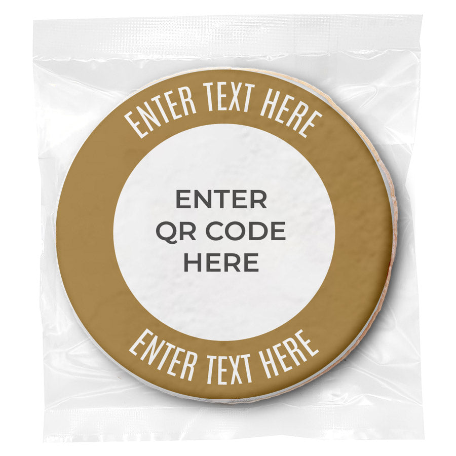 Corporate QR CODE Upload & Message - Personalized Direct Print On Round Sugar Cookie