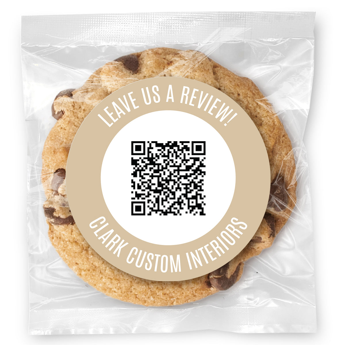 Corporate QR CODE Upload & Message - Gourmet Chocolate Chip Or Variety Pack W/ Full Color Personalized Sticker w/ Gift Bag & Matching Bow