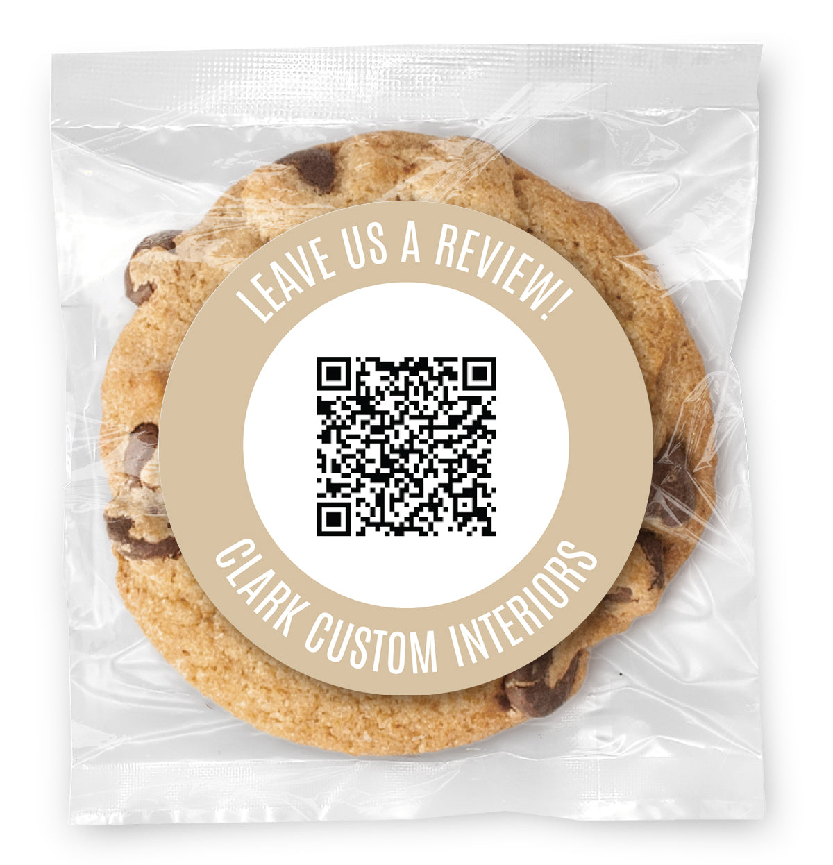 Corporate QR CODE Upload & Message - Gourmet Chocolate Chip Or Variety Pack W/ Full Color Personalized Sticker w/ Gift Bag & Matching Bow