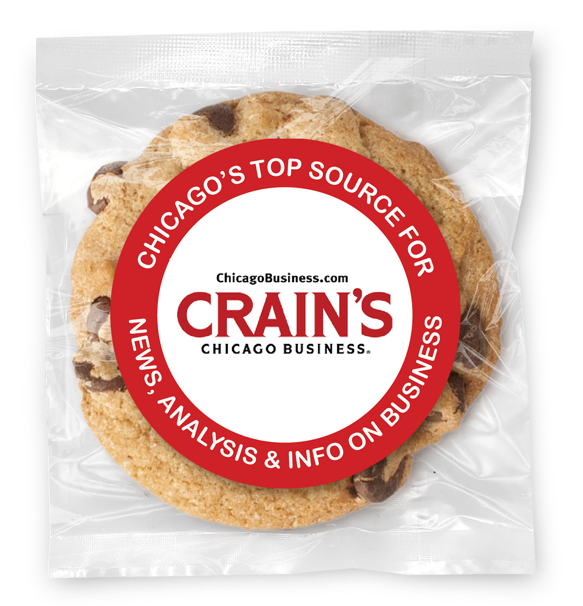 Corporate Logo Upload & Message w/ Color Choice - Gourmet Chocolate Chip Or Variety Pack W/ Full Color Personalized Sticker