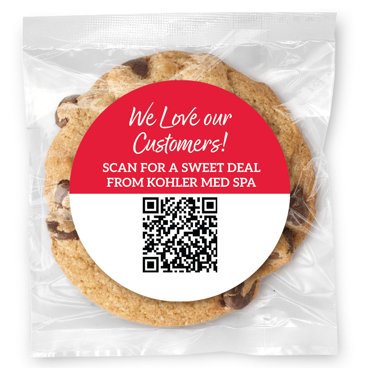 Scan for Message + QR CODE- Gourmet Chocolate Chip Or Variety Pack W/ Full Color Personalized Sticker