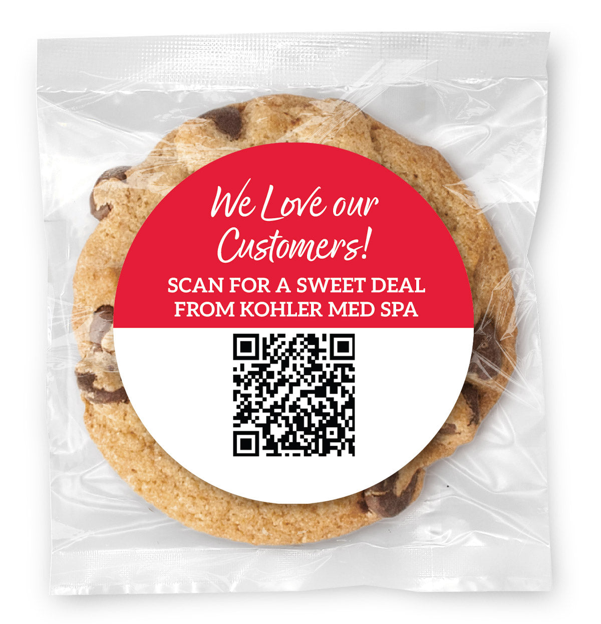 Scan for Message + QR CODE- Gourmet Chocolate Chip Or Variety Pack W/ Full Color Personalized Sticker