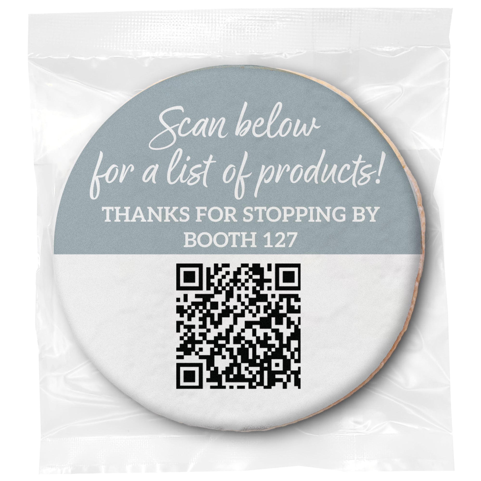 Scan for Message + QR CODE - Personalized Direct Print On Round Sugar Cookie