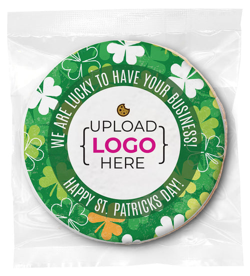 Shamrock Pattern Logo Upload - Personalized Direct Print On Round Sugar Cookie