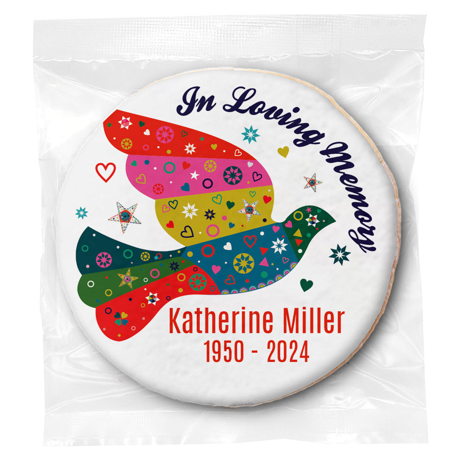 In Loving Memory Dove - Personalized Direct Print On Round Sugar Cookie