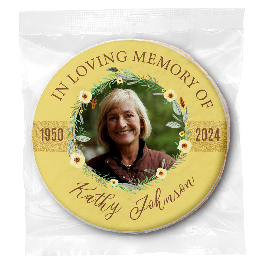 Memorial Wreath Photo - Personalized Direct Print On Round Sugar Cookie