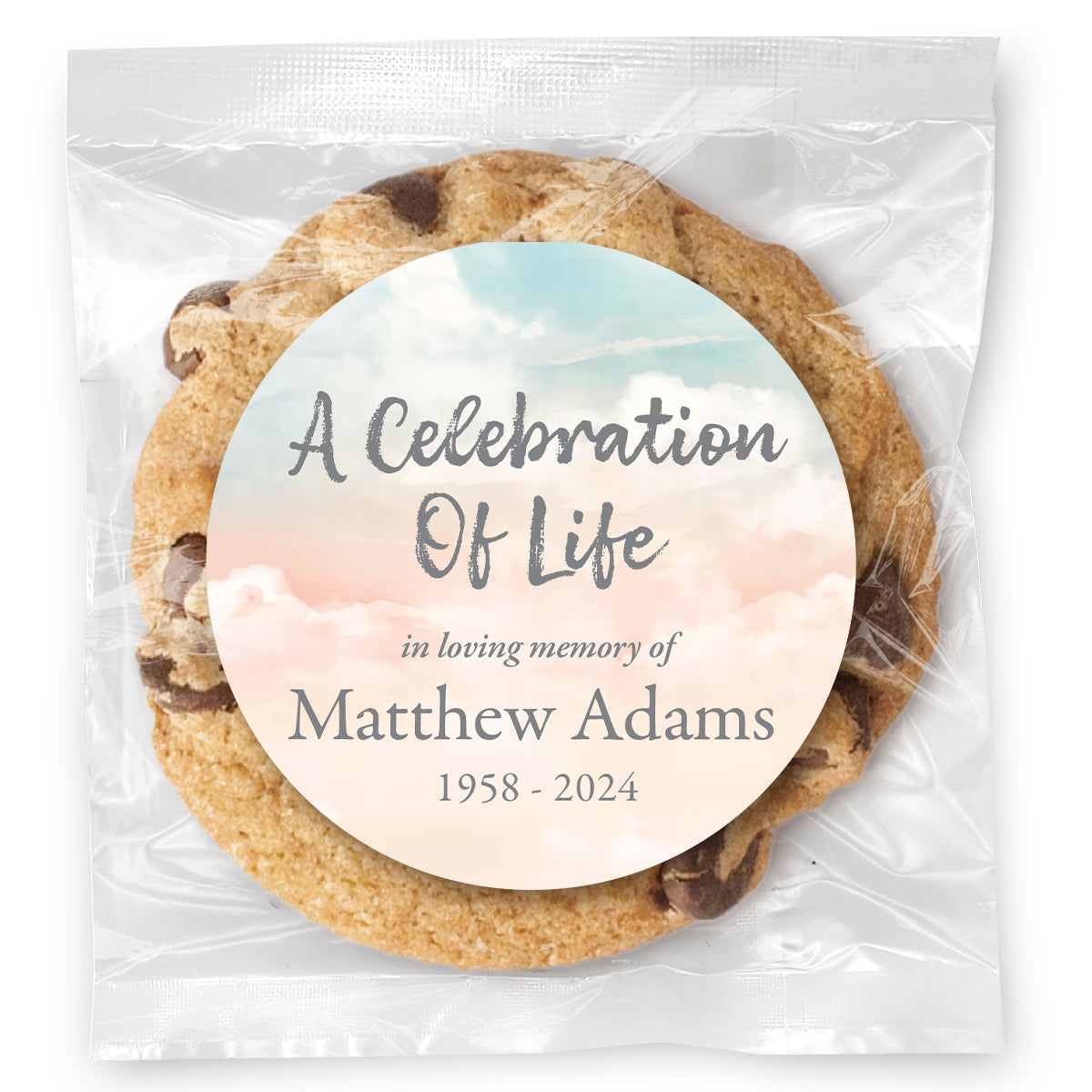 Celebration of Life - Gourmet Chocolate Chip Or Variety Pack W/ Full Color Personalized Sticker