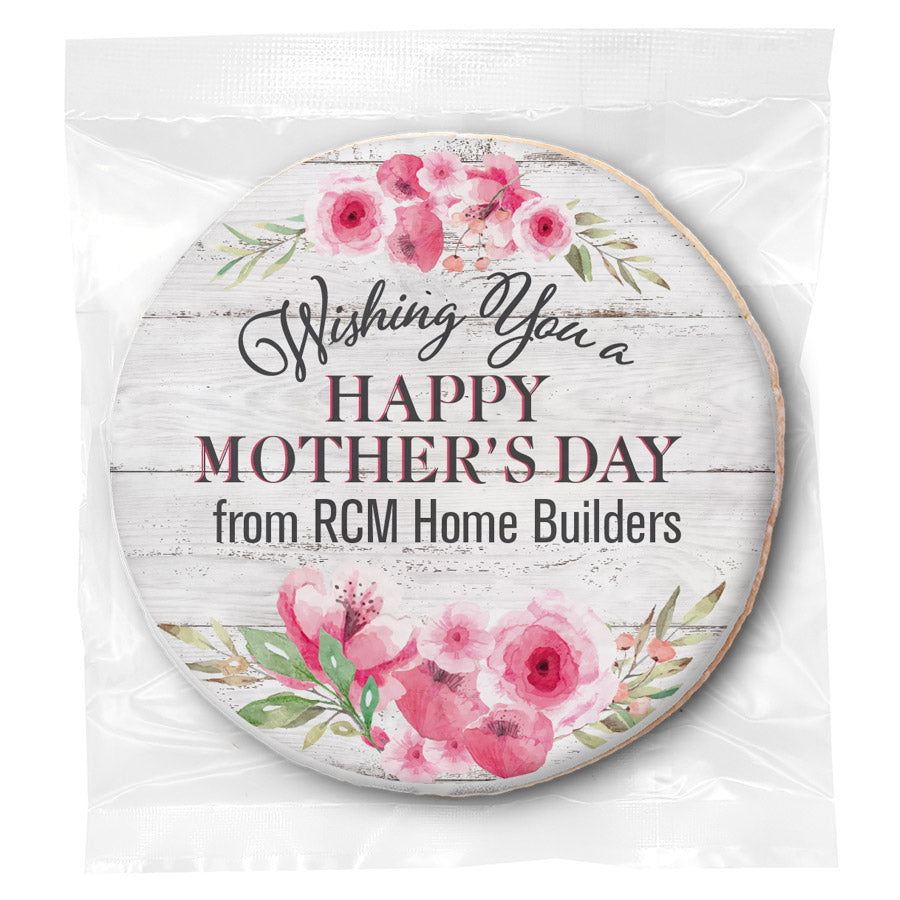 Wishing you a Happy Mothers Day Floral - Personalized Direct Print On Round Sugar Cookie