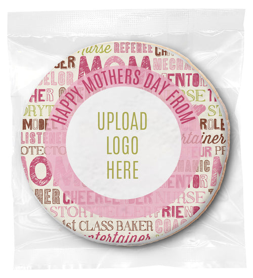 Happy Mothers Day Logo Upload - Personalized Direct Print On Round Sugar Cookie