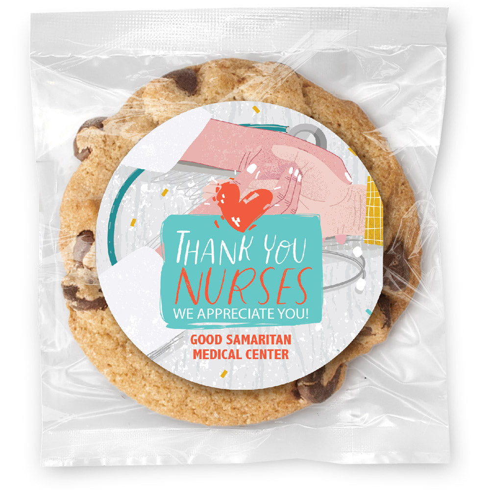 Thank you Nurse Hands - Gourmet Chocolate Chip Or Variety Pack W/ Full Color Personalized Sticker