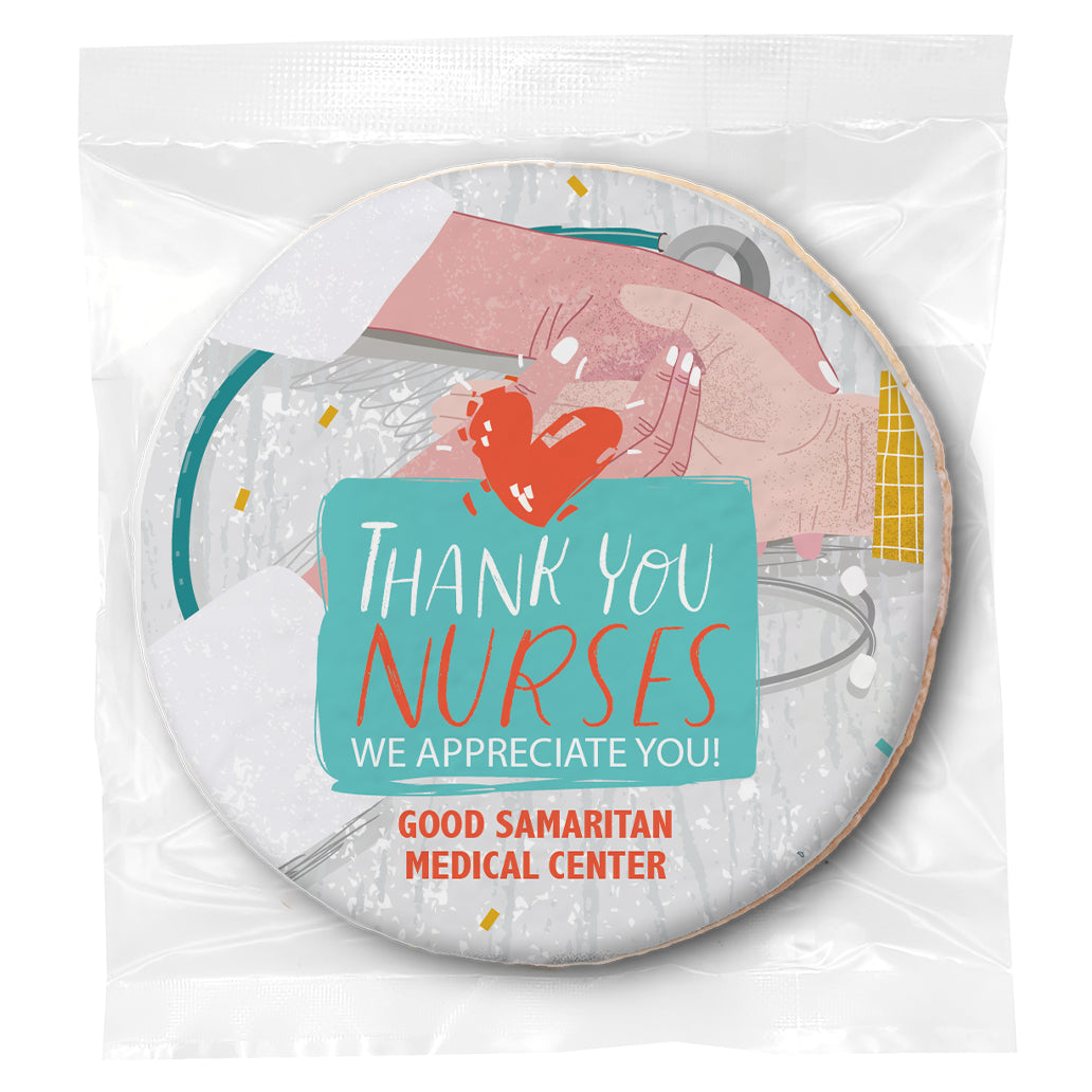 Thank you Nurse Hands - Personalized Direct Print On Round Sugar Cookie