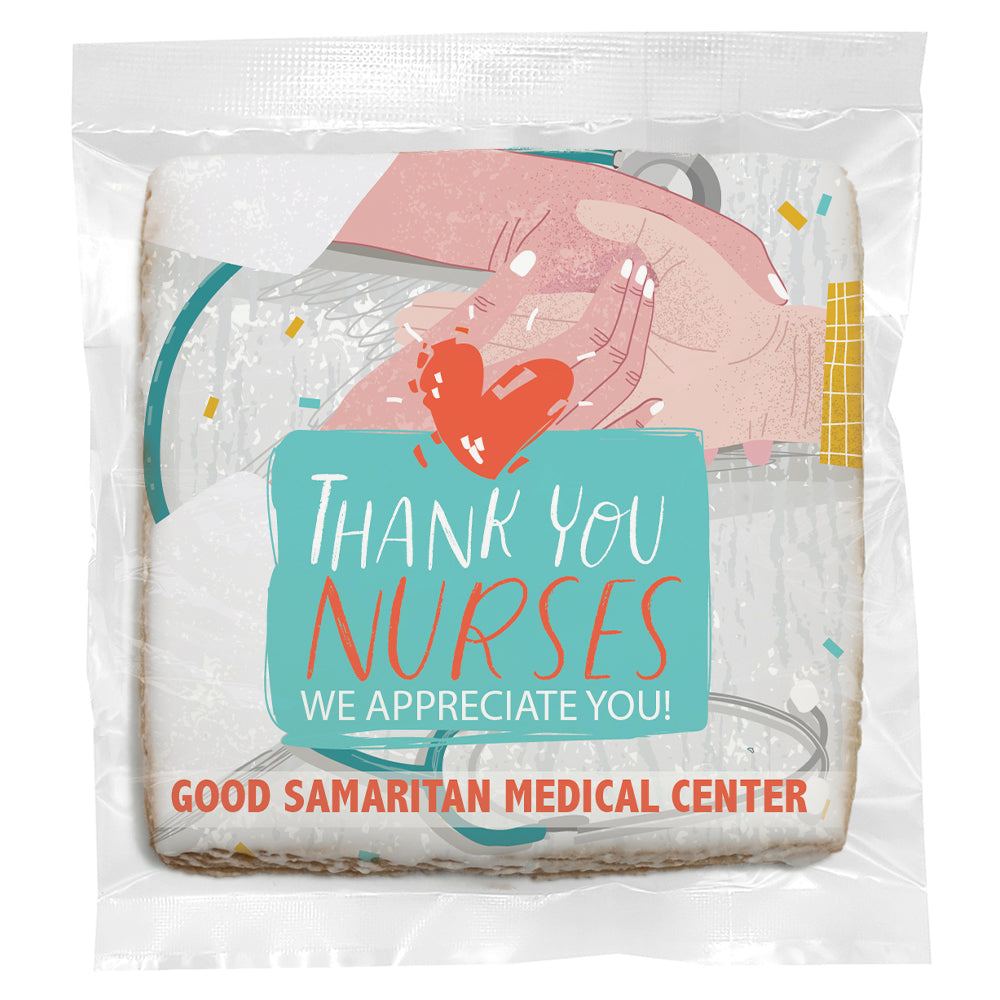 Thank You Nurse Hands - Personalized Direct Print on Square Sugar Cookies
