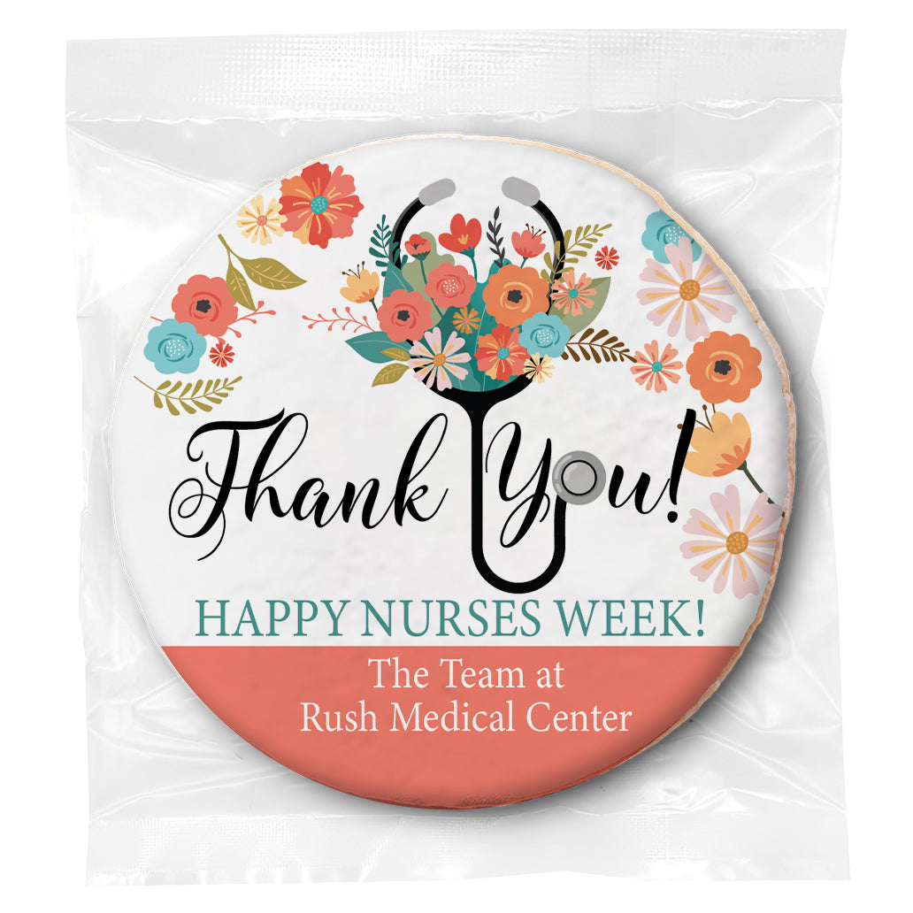 Nurse Appreciation Stethoscope - Personalized Direct Print On Round Sugar Cookie