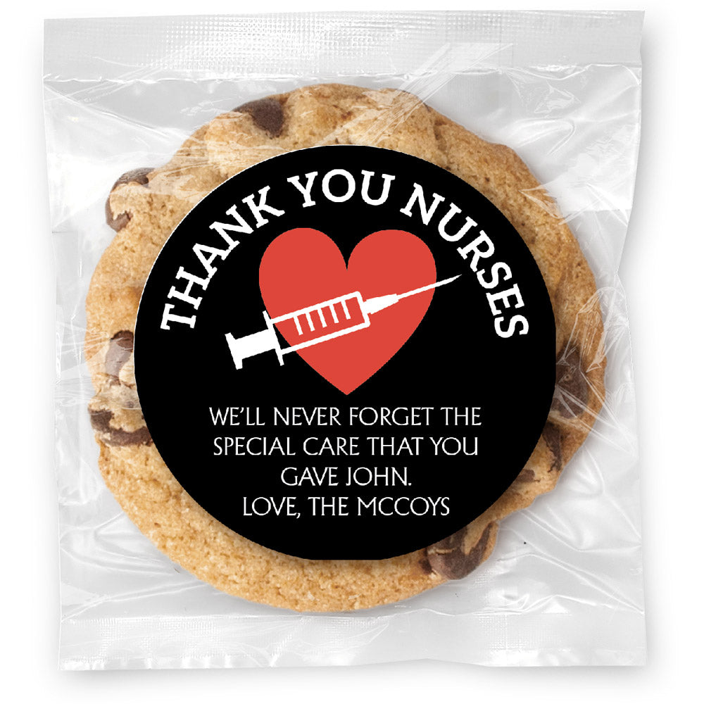 Thank You Nurses (message) - Gourmet Chocolate Chip Or Variety Pack W/ Full Color Personalized Sticker