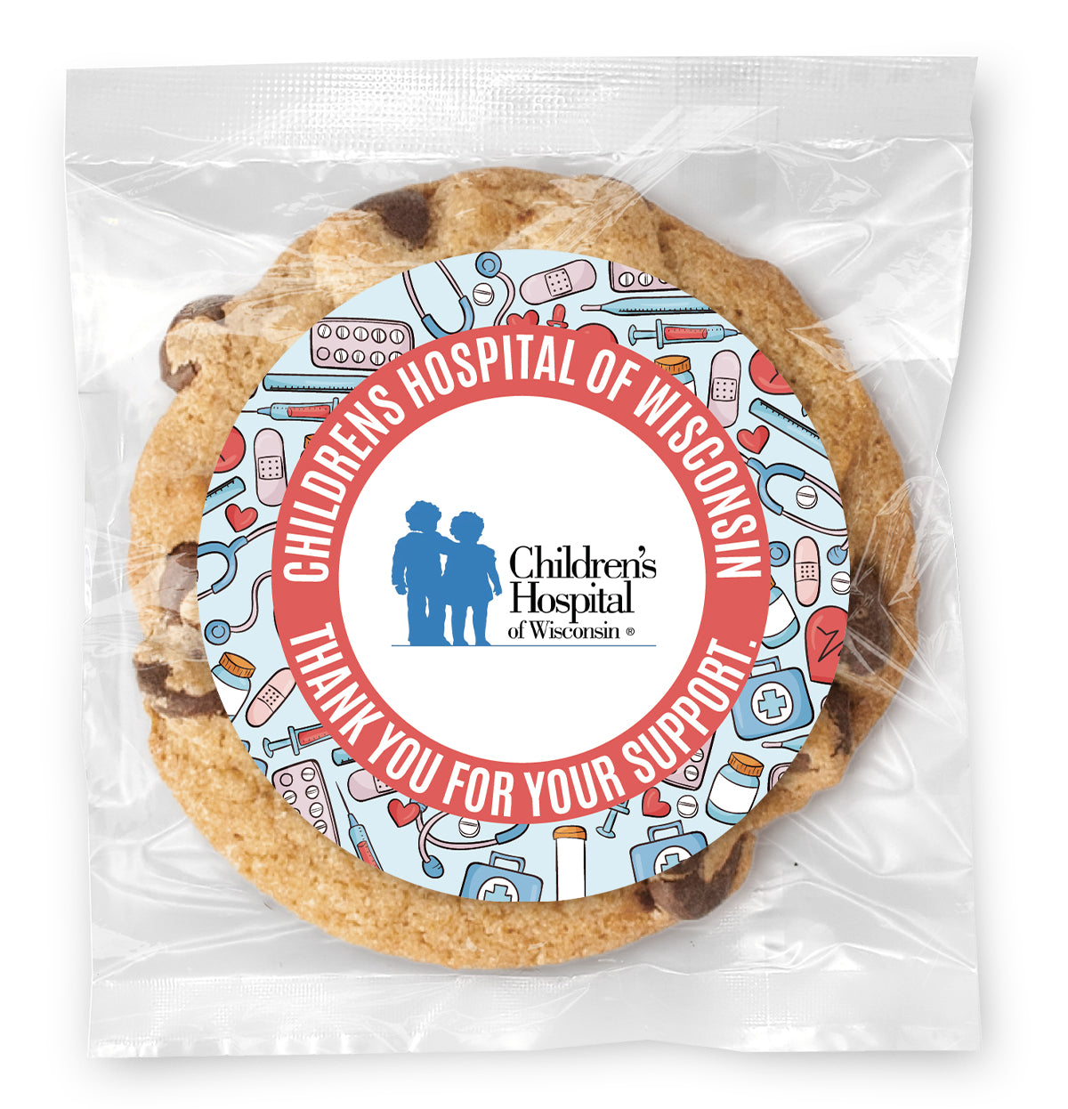 Nurse Appreciation Logo Upload - Gourmet Chocolate Chip Or Variety Pack W/ Full Color Personalized Sticker
