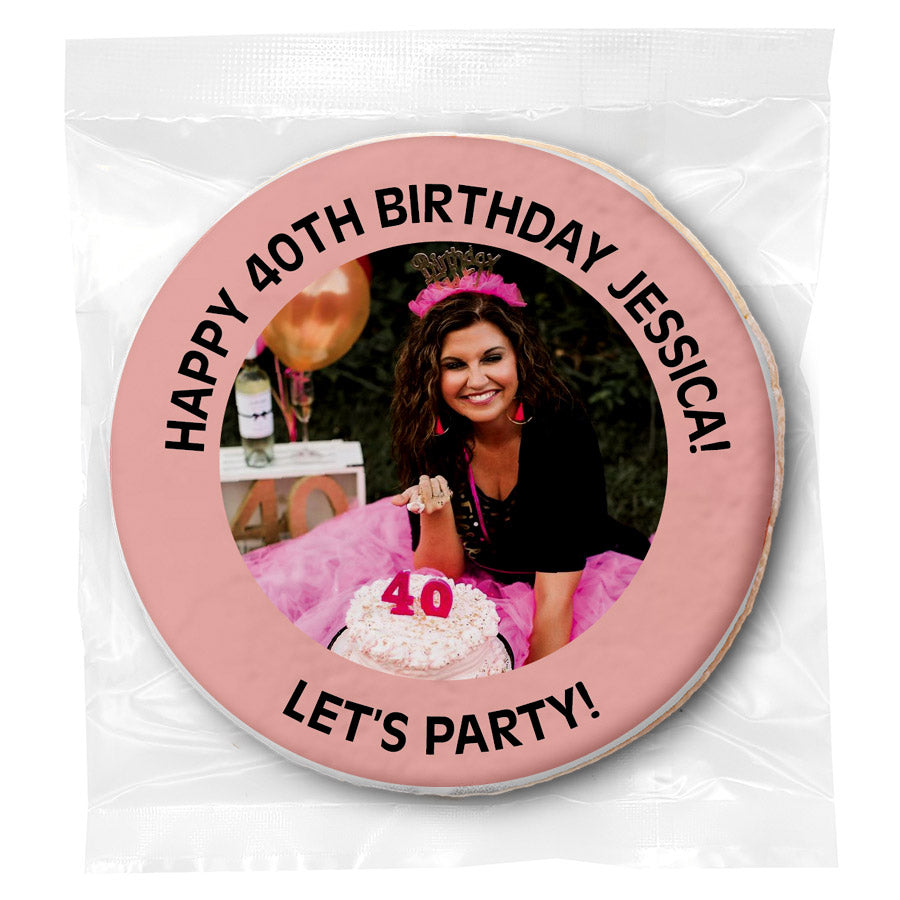 Build Your Own - Photo Upload, Message & Color - Personalized Direct Print On Round Sugar Cookie
