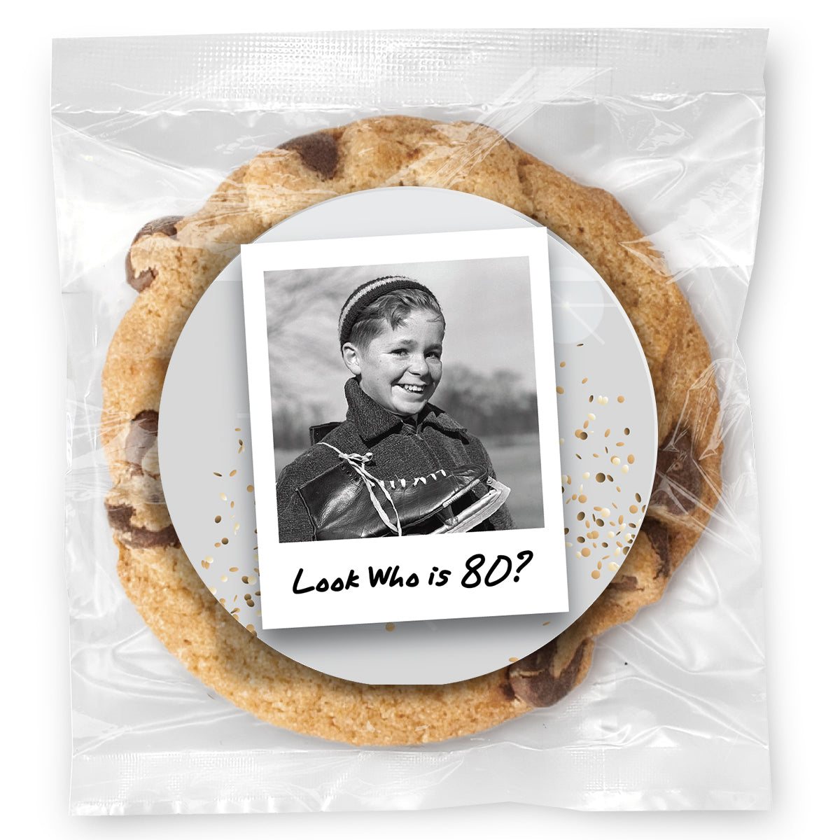 Upload your own Photo - Polaroid & Caption - Gourmet Chocolate Chip Or Variety Pack W/ Full Color Personalized Sticker