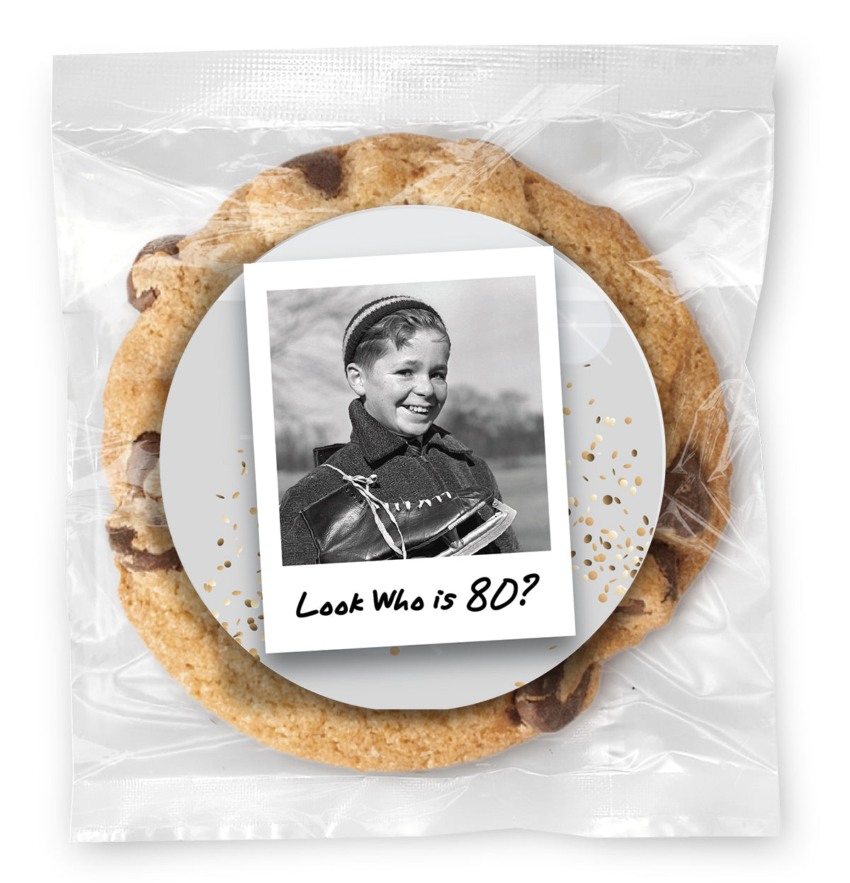 Upload your own Photo - Polaroid & Caption - Gourmet Chocolate Chip Or Variety Pack W/ Full Color Personalized Sticker